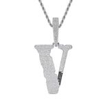 Hip Hop V Pendant Rhinestone Men Necklace