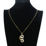 Rhinestone Men Necklace Ice Out Cubic Zircon Pendant Silver
