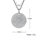 Men's Rhinestone Necklace Card Pendant Chain Jewelry
