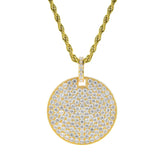 Men's Rhinestone Necklace Card Pendant Chain Jewelry