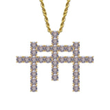 Men's Rhinestone Cross Pendant Necklace Hip Hop Charm Chain Jewelry