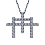 Men's Rhinestone Cross Pendant Necklace Hip Hop Charm Chain Jewelry