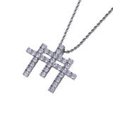 Men's Rhinestone Cross Pendant Necklace Hip Hop Charm Chain Jewelry