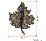 Maple Leaf Rhinestone Brooch Pin Wedding Accessories AD137
