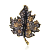 Maple Leaf Rhinestone Brooch Pin Wedding Accessories AD137