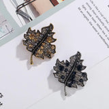 Maple Leaf Rhinestone Brooch Pin Wedding Accessories AD137