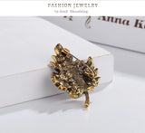 Maple Leaf Rhinestone Brooch Pin Wedding Accessories AD137