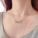 Crystal Rhinestone Name Necklace Personalized Zircon Initial Letter Kpop
