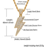 Hip Hop Lightning Pendant Rhinestone Necklace