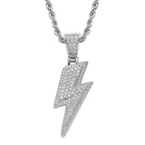 Hip Hop Lightning Pendant Rhinestone Necklace