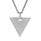 Triangle Pendant Rhinestone Necklace Hip Hop Charm Chain Men Jewelry