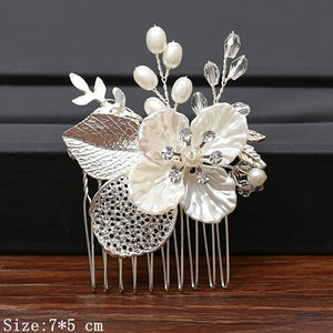 Rhinestone Pearl Hair Comb Wedding Hair Accessories Bride Comb Clip Head Jewelry