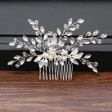 Rhinestone Pearl Hair Comb Wedding Hair Accessories Bride Comb Clip Head Jewelry