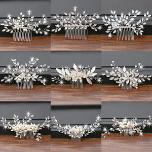 Rhinestone Pearl Hair Comb Wedding Hair Accessories Bride Comb Clip Head Jewelry