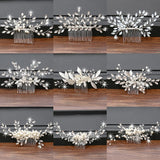 Rhinestone Pearl Hair Comb Wedding Hair Accessories Bride Comb Clip Head Jewelry