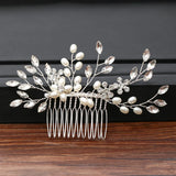 Rhinestone Pearl Hair Comb Wedding Hair Accessories Bride Comb Clip Head Jewelry