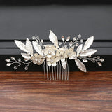 Rhinestone Pearl Hair Comb Wedding Hair Accessories Bride Comb Clip Head Jewelry