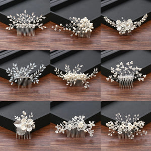 Rhinestone Pearl Hair Comb Wedding Hair Accessories Women Hair Jewelry