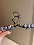 Rhinestone Pearl Heart Split Hair Clip Women Halloween Accessory