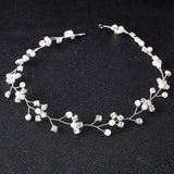 Rhinestone Pearls Wedding Tiara Headband Hair Vine Headpiece Bridesmaids