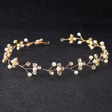 Rhinestone Pearls Wedding Tiara Headband Hair Vine Headpiece Bridesmaids