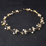 Rhinestone Pearls Wedding Tiara Headband Hair Vine Headpiece Bridesmaids