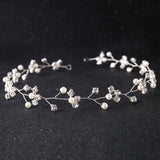 Rhinestone Pearls Wedding Tiara Headband Hair Vine Headpiece Bridesmaids
