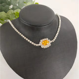 Crystal Pendant Necklace 5 Colors for Girls and Ladies