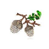 Pine Tower Enamel Brooches Acorns for Weddings Banquet Party