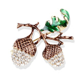 Pine Tower Enamel Brooches Acorns for Weddings Banquet Party