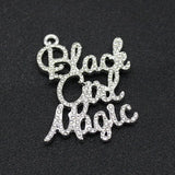 Rhinestone Script Girl Magic Charm Pendant