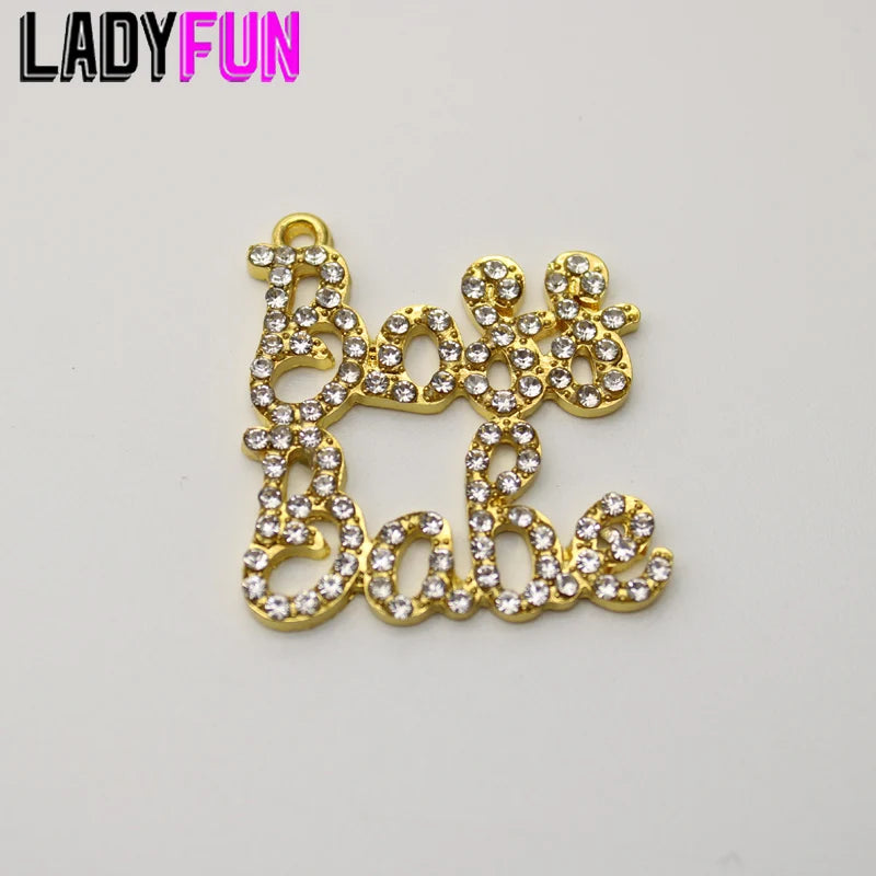 Babe Charm Rhinestone Pendant High Quality Alloy Charms