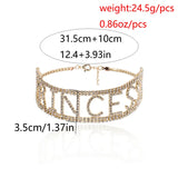 Rhinestone Choker BABE PRINCESS Statement Necklace NT211