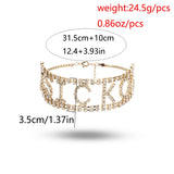 Rhinestone Choker BABE PRINCESS Statement Necklace NT211
