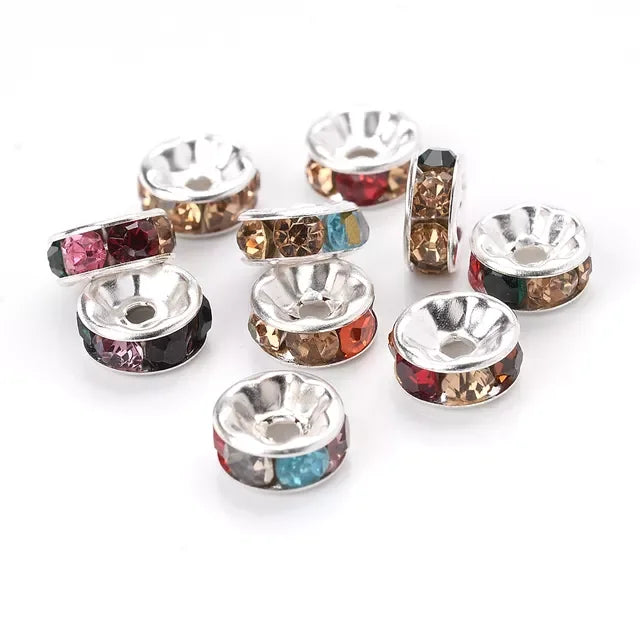 Rhinestone Spacer Bead Mix for Jewelry Making