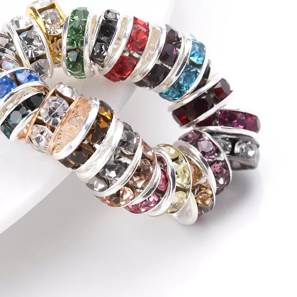 Rhinestone Spacer Bead Mix for Jewelry Making