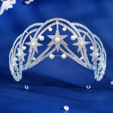Rhinestone Star Crown Bridal Wedding Tiaras for Women Hair Accessories
