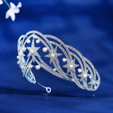 Rhinestone Star Crown Bridal Wedding Tiaras for Women Hair Accessories