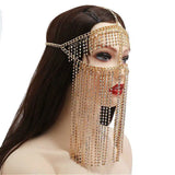 Ethnic Style Rhinestone Tassel Chain Headband
