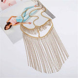 Ethnic Style Rhinestone Tassel Chain Headband