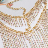 Ethnic Style Rhinestone Tassel Chain Headband
