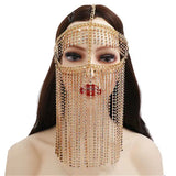 Ethnic Style Rhinestone Tassel Chain Headband