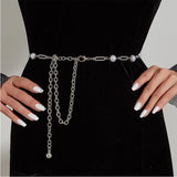 Rhinestone Waist Chain Belt Women Casual Versatile Dress Accessory