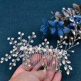 Rhinestone Wedding Hair Comb Tiaras Crystal Hairpin Forks Prom Headwear