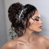 Rhinestone Wedding Hair Comb Tiaras Crystal Hairpin Forks Prom Headwear