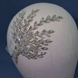 Rhinestone Wedding Side Comb Silver Bridal Hair Piece Pin Women Headdress