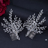 Rhinestone Wedding Side Comb Silver Bridal Hair Piece Pin Women Headdress