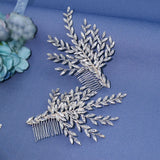 Rhinestone Wedding Side Comb Silver Bridal Hair Piece Pin Women Headdress