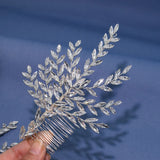 Rhinestone Wedding Side Comb Silver Bridal Hair Piece Pin Women Headdress