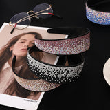 Gray Rhinestone Wide Brim Hair Hoop Tiara